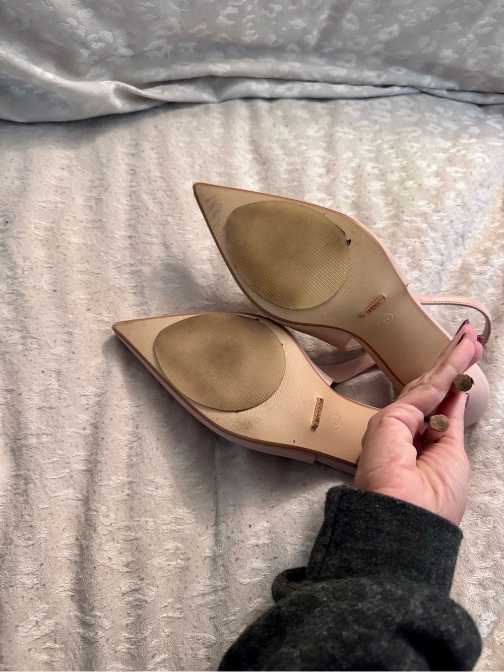 Bellini Blush Pointed-Toe Slingback Heels - Picture 3 of 4